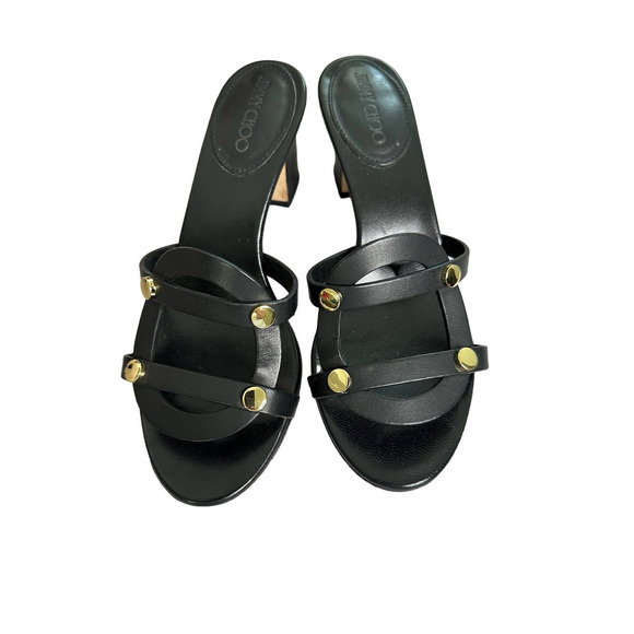 Jimmy Choo Damaris Block Heel Sandal  Black ‎ 36.5 - Picture 3 of 8